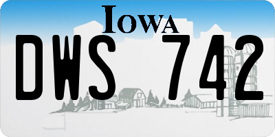 IA license plate DWS742