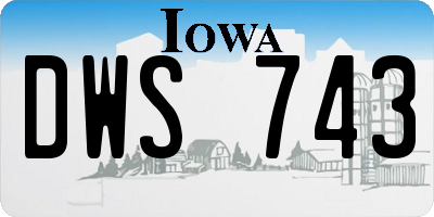 IA license plate DWS743
