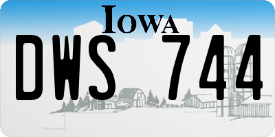 IA license plate DWS744