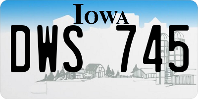 IA license plate DWS745
