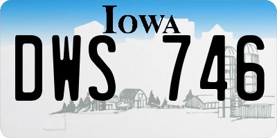 IA license plate DWS746