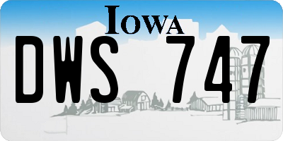 IA license plate DWS747