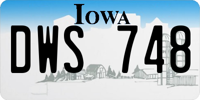 IA license plate DWS748