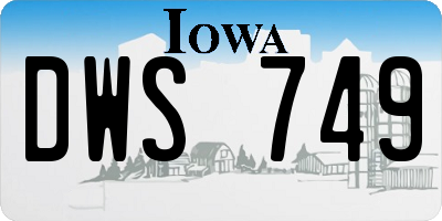 IA license plate DWS749