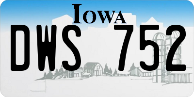 IA license plate DWS752