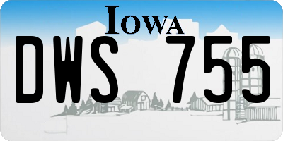 IA license plate DWS755
