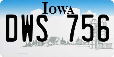 IA license plate DWS756