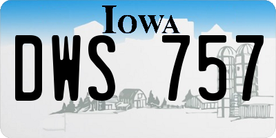 IA license plate DWS757