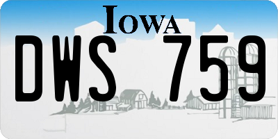 IA license plate DWS759
