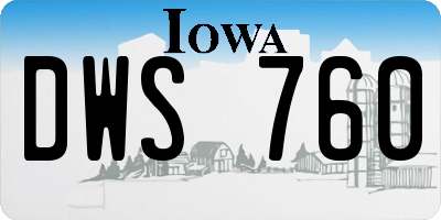 IA license plate DWS760