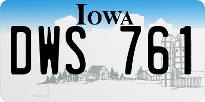 IA license plate DWS761
