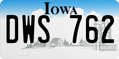 IA license plate DWS762