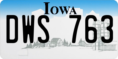 IA license plate DWS763