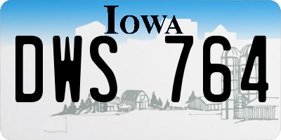 IA license plate DWS764