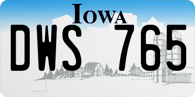 IA license plate DWS765