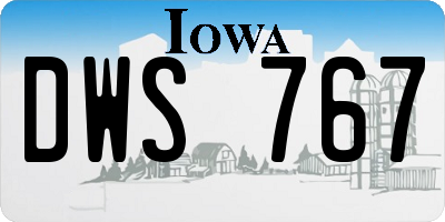 IA license plate DWS767