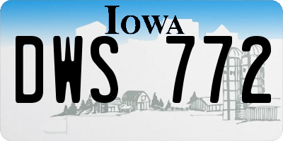IA license plate DWS772
