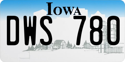IA license plate DWS780