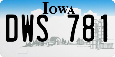 IA license plate DWS781