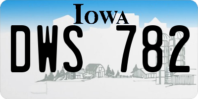 IA license plate DWS782