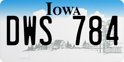 IA license plate DWS784