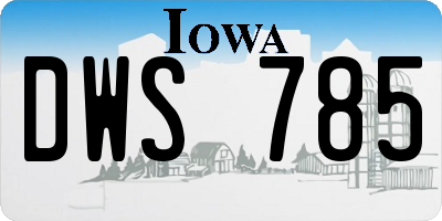 IA license plate DWS785