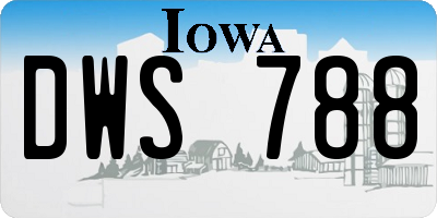 IA license plate DWS788