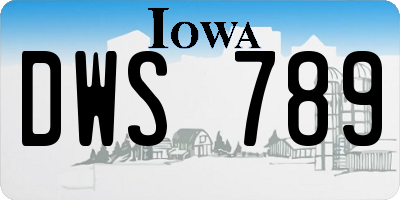 IA license plate DWS789