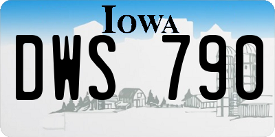 IA license plate DWS790