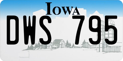 IA license plate DWS795