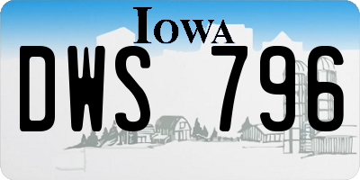 IA license plate DWS796