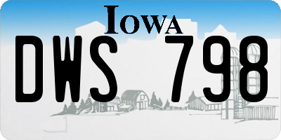 IA license plate DWS798