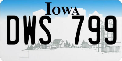 IA license plate DWS799