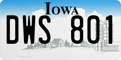 IA license plate DWS801