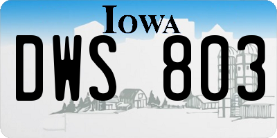 IA license plate DWS803