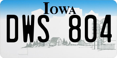 IA license plate DWS804