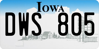 IA license plate DWS805