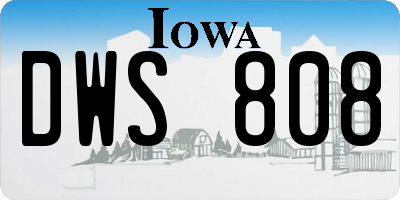 IA license plate DWS808