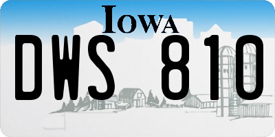IA license plate DWS810