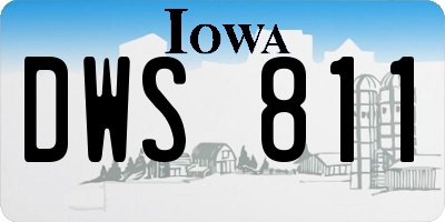 IA license plate DWS811