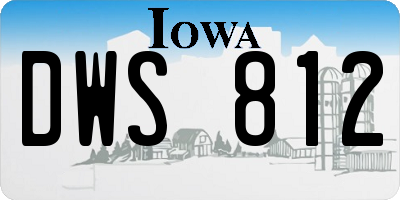 IA license plate DWS812