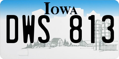 IA license plate DWS813