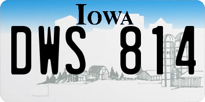 IA license plate DWS814