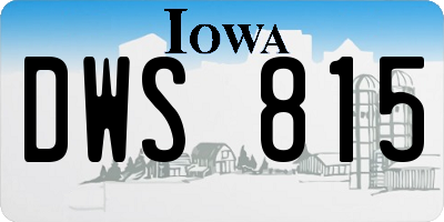 IA license plate DWS815