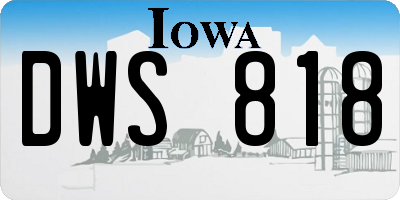 IA license plate DWS818