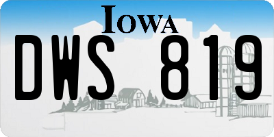 IA license plate DWS819