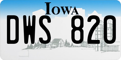 IA license plate DWS820