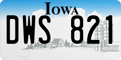 IA license plate DWS821