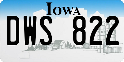 IA license plate DWS822