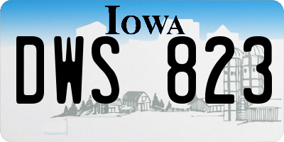 IA license plate DWS823